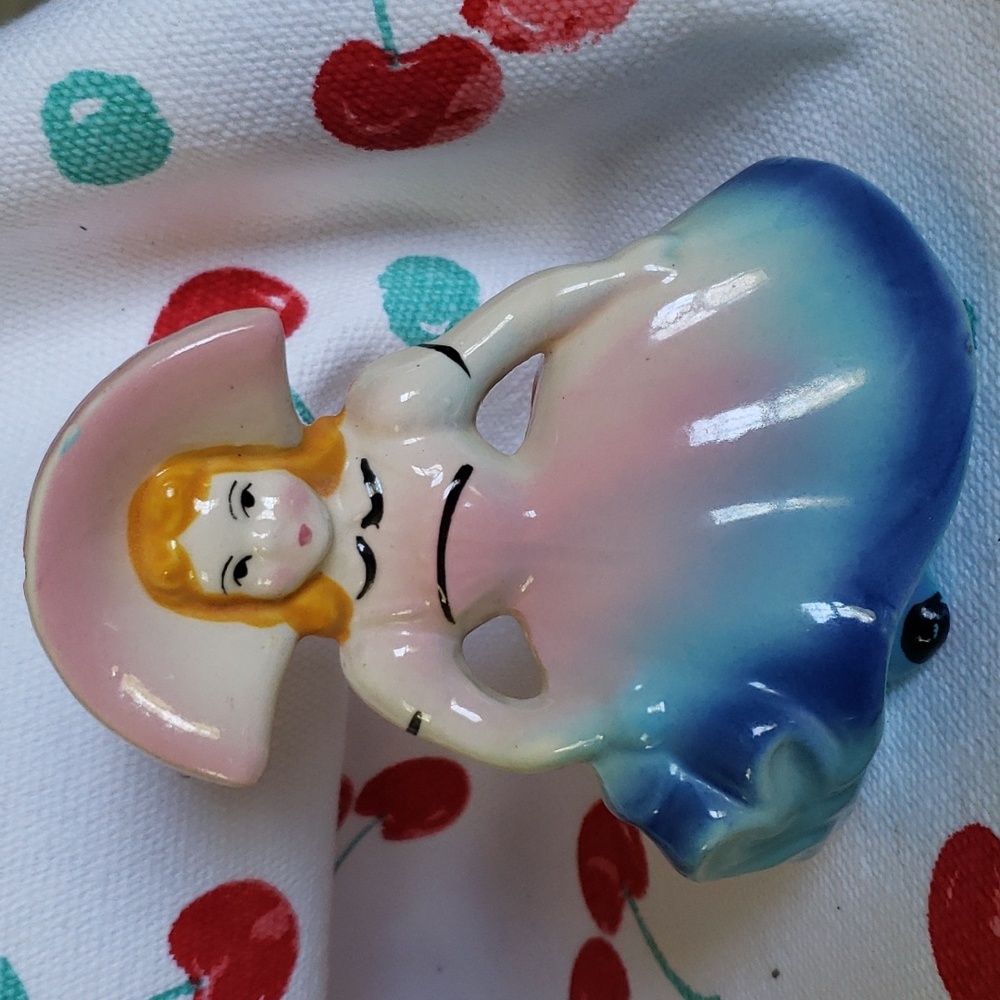 Shawnee vintage pottery Dutch girl planter. Grandma Core